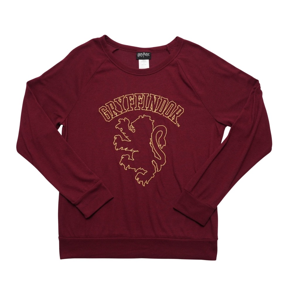 Harry Potter Gryffindor Womens XL Maroon Hogwarts Crest Sweatshirt Small Fit